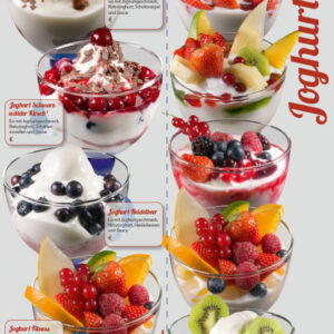 Karte mit Joghurt Eisbechern, Format 10,5 x 29,7 cm, Außenseite