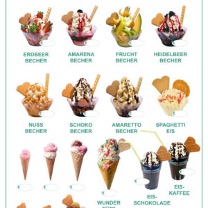 Wetterfestes Banner mit Eis zum Mitnehmen – weiß-grün