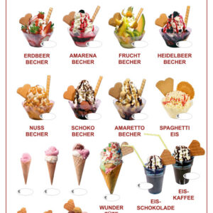 Wetterfestes Banner mit Eis zum Mitnehmen – weiß-rot