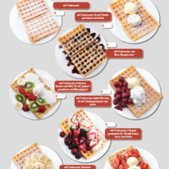 Wetterfestes Banner mit heißen Waffeln
