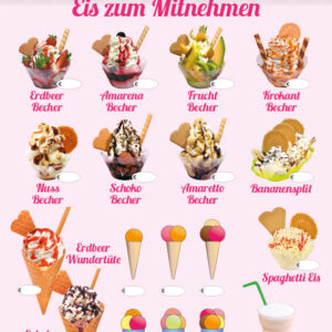 Eis zum Mitnehmen, Banner für Kundenstopper