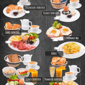 Frühstücksangebote auf DIN A 1 Banner für Kundenstopper