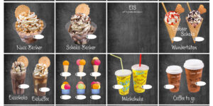 Wandtafelset im Stil einer Kreidetafel, Eis zum Mitnehmen