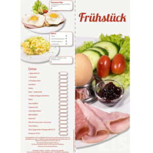 Fertige Karte mit Frühstück