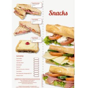 Fertige Karte mit Snacks