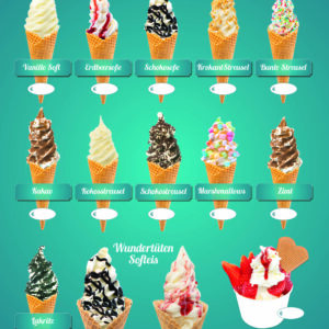 Softeis Vanille mit Streuseln, Marshmallows etc.