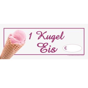 Aufkleber, B 16 x H 6 cm, mit Preis für eine Kugel Eis passend für alle Waffelhalter