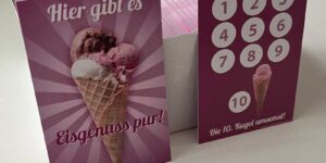 Gutschein für Eiskugeln, 9 bezahlen, die 10. umsonst