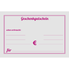 Gutschein zum Verschenken, Betrag individuell wählbar