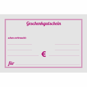 Gutschein zum Verschenken, Betrag individuell wählbar