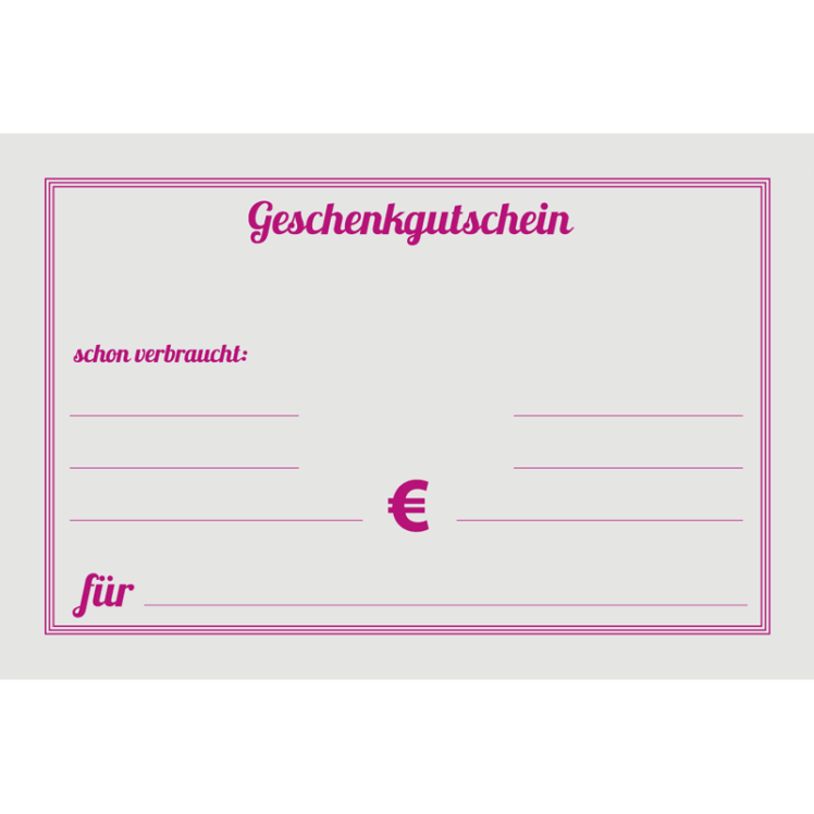 Gutschein zum Verschenken, Betrag individuell wählbar